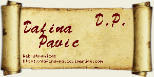 Dafina Pavić vizit kartica